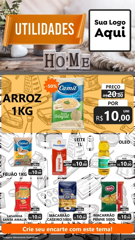 Modelo de Rede Social para Stories com o tema Utilidades para Supermercado