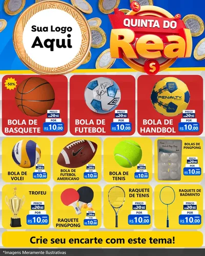 Modelo de Rede Social para Feed Instagram com o tema Quinta do Real para Artigos Esportivos