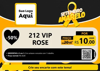 Modelo de Cartaz para Cartaz A4 Horizontal com o tema Setembro Amarelo para Perfumes