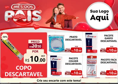 Modelo de Encarte para Encarte A4 Horizontal com o tema Mês dos Pais para Embalagens