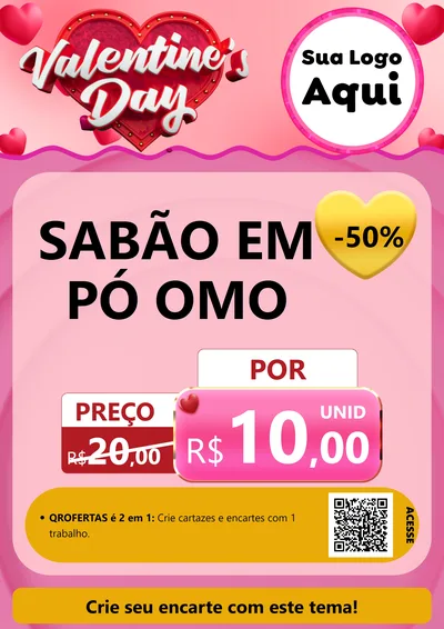 Modelo de Cartaz para Cartaz A4 Vertical com o tema Valentine's Day para Produtos de Limpeza