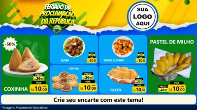Modelo de TV para TV Horizontal com o tema Feriado da Proclamação da República para Salgadaria