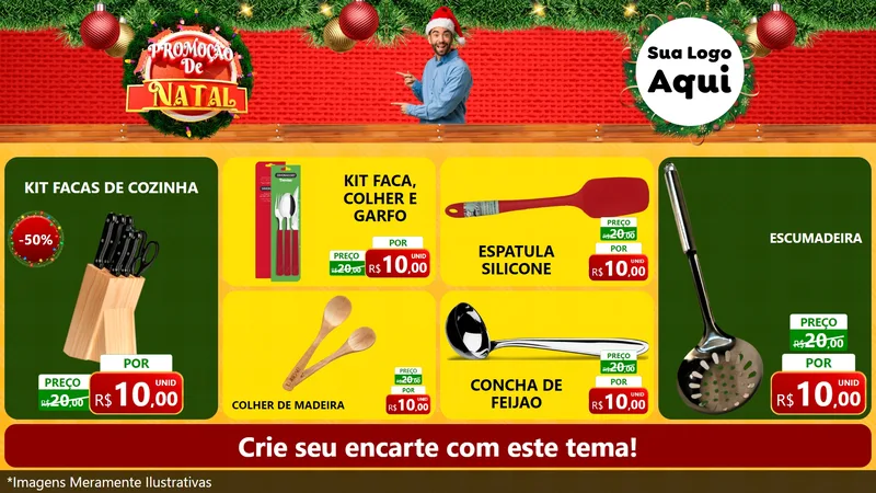 Modelo de TV para TV Horizontal com o tema Promoção de Natal para Utilidades Domésticas