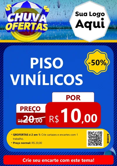 Modelo de Cartaz para Cartaz A4 Vertical com o tema Chuva de Ofertas para Material para Construção