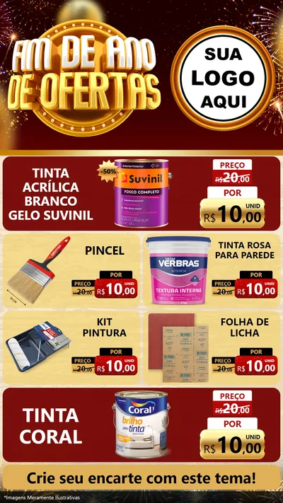 Modelo de TV para TV Vertical com o tema Fim de Ano de Ofertas para Tintas e Ferramentas