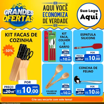 Modelo de Rede Social para Feed Facebook com o tema Grandes Ofertas para Utilidades Domésticas