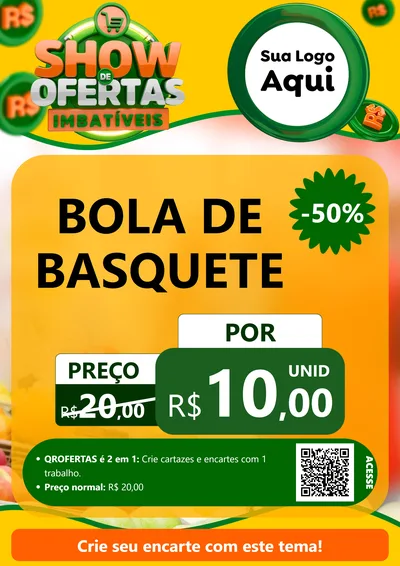 Modelo de Cartaz para Cartaz A4 Vertical com o tema Show de Ofertas Imbatíveis para Artigos Esportivos