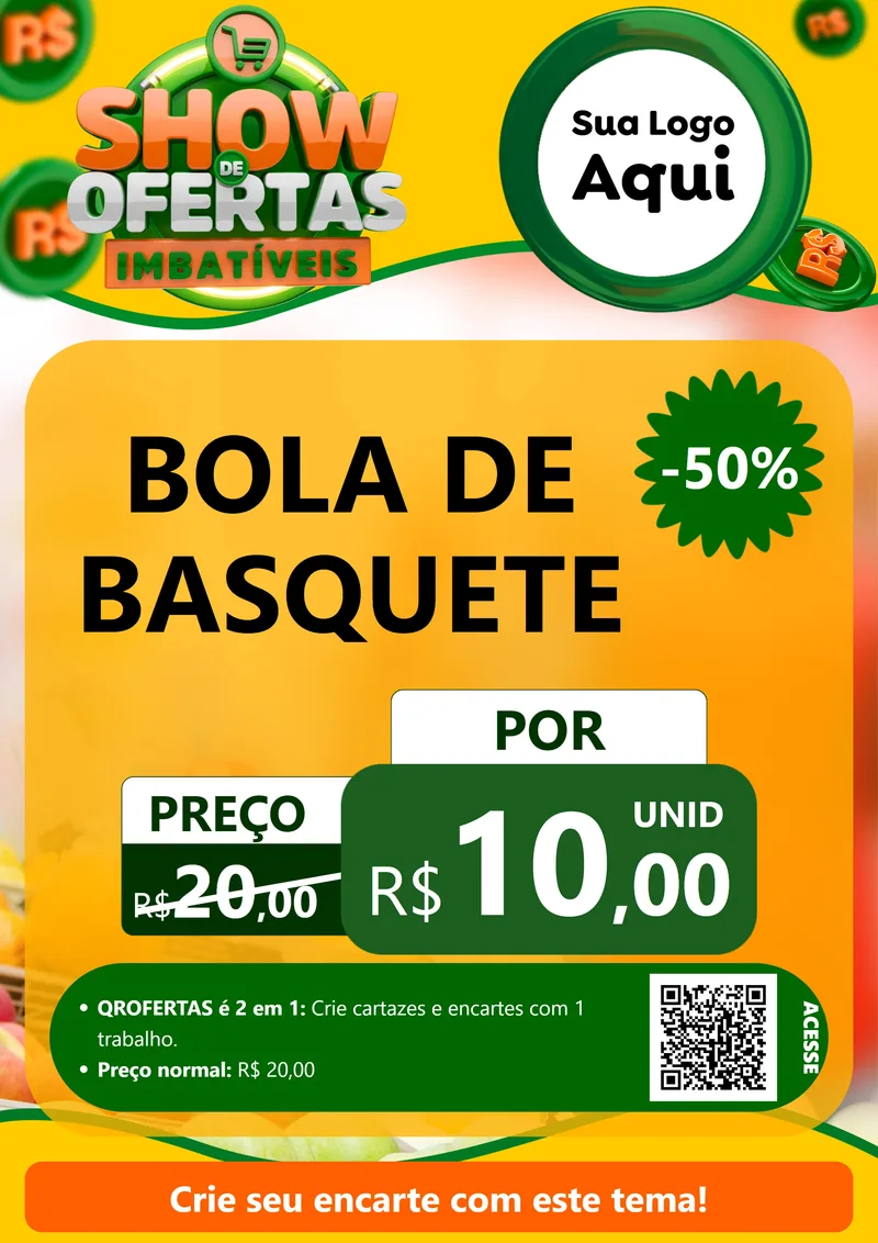 Modelo de Cartaz para Cartaz A4 Vertical com o tema Show de Ofertas Imbatíveis para Artigos Esportivos