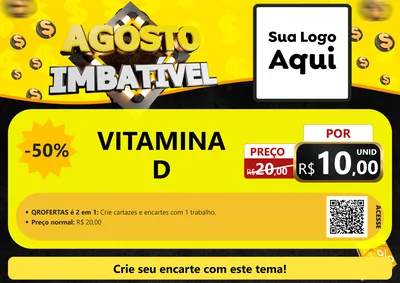 Modelo de Cartaz para Cartaz A4 Horizontal com o tema Agosto Imbatível para Farmácia