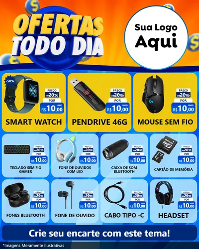 Modelo de Rede Social para Feed Instagram com o tema Ofertas Todo Dia para Informática