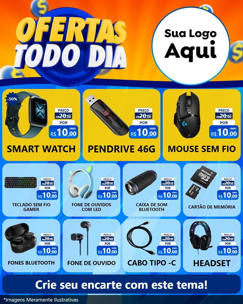 Modelo de Rede Social para Feed Instagram com o tema Ofertas Todo Dia para Informática