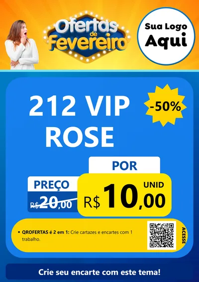 Modelo de Cartaz para Cartaz A4 Vertical com o tema Ofertas de Fevereiro para Perfumes