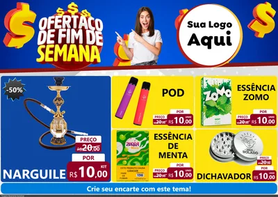 Modelo de Encarte para Encarte A4 Horizontal com o tema Ofertaço de Fim de Semana para Tabacaria