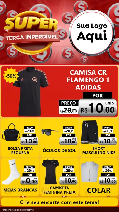Modelo de Rede Social para Stories com o tema Super Terça Imperdível para Roupas e acessórios