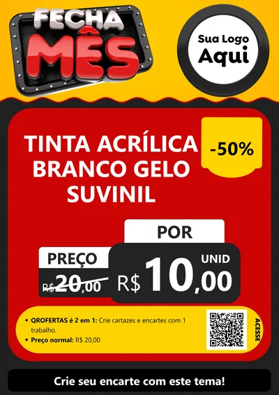 Modelo de Cartaz para Cartaz A4 Vertical com o tema Fecha Mês para Tintas e Ferramentas