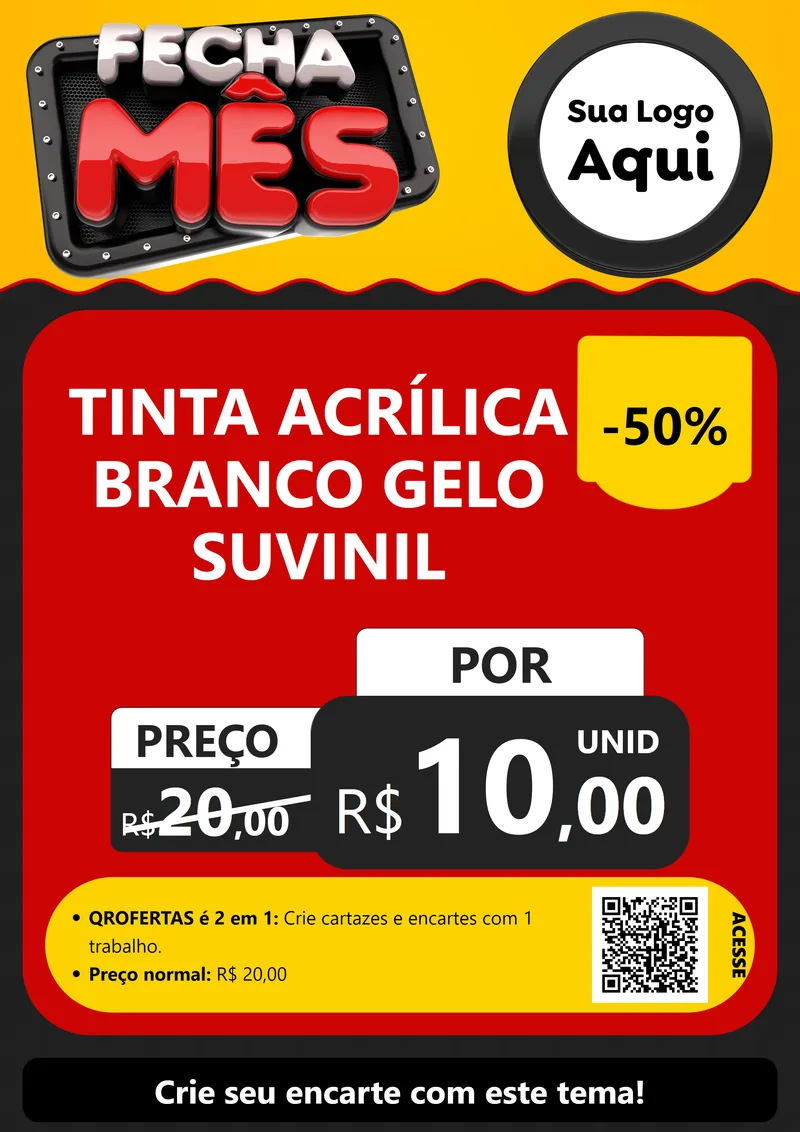 Modelo de Cartaz para Cartaz A4 Vertical com o tema Fecha Mês para Tintas e Ferramentas