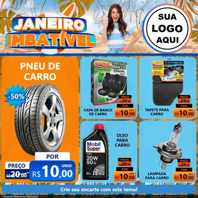 Modelo de Rede Social para Feed Facebook com o tema Janeiro Imbatível para Auto peças