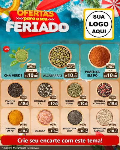 Modelo de Rede Social para Feed Instagram com o tema Ofertas Para O Seu Feriado para Produtos Naturais