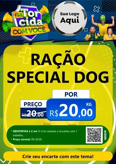 Modelo de Cartaz para Cartaz A4 Vertical com o tema Na Torcida Com Você - Copa para Pet Shop