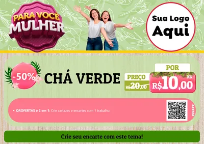 Modelo de Cartaz para Cartaz A4 Horizontal com o tema Para Você Mulher para Produtos Naturais