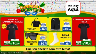 Modelo de TV para TV Horizontal com o tema Carnaval de Ofertas para Roupas e acessórios