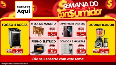 Modelo de TV para TV Horizontal com o tema Semana do Consumidor para Móveis e Eletro