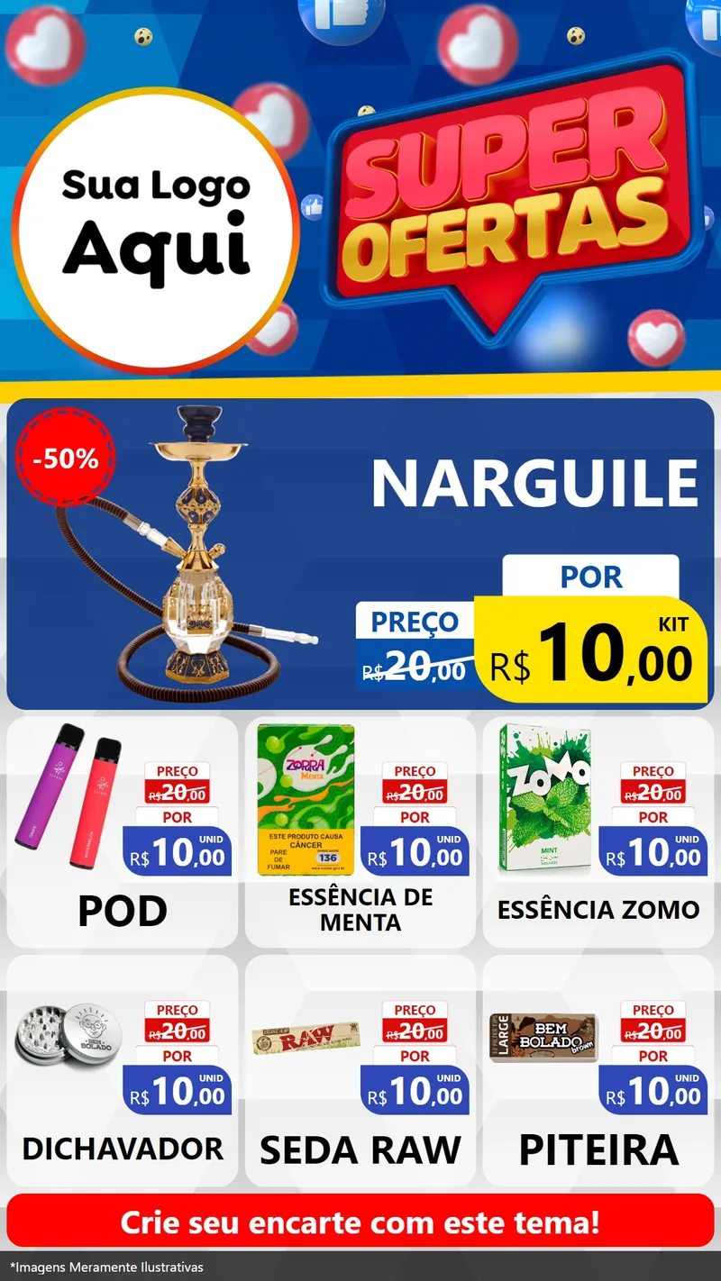 Modelo de Rede Social para Stories com o tema Super Ofertas para Tabacaria