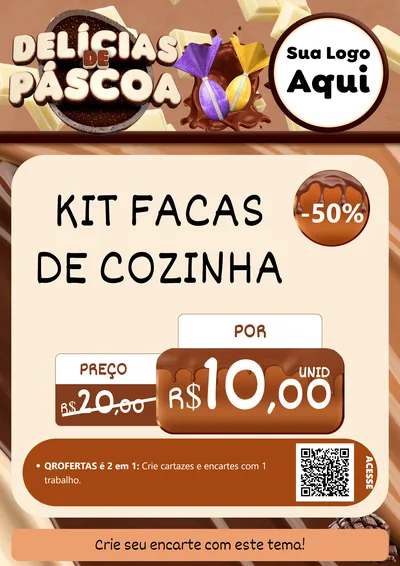 Modelo de Cartaz para Cartaz A4 Vertical com o tema Delícias de Páscoa para Utilidades Domésticas
