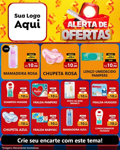 Modelo de Rede Social para Feed Instagram com o tema Alerta de Ofertas para Bebês