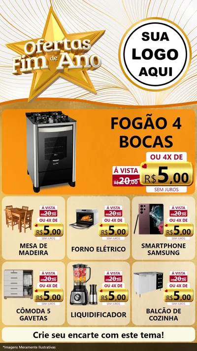 Modelo de Rede Social para Stories com o tema Ofertas Fim de Ano para Móveis e Eletro