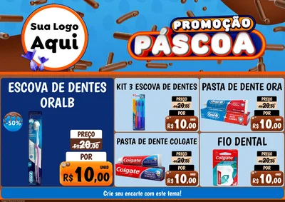 Modelo de Encarte para Encarte A4 Horizontal com o tema Promoção Páscoa para Higiene Pessoal
