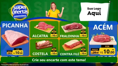 Modelo de TV para TV Horizontal com o tema Super Ofertas de Independência para Açougue