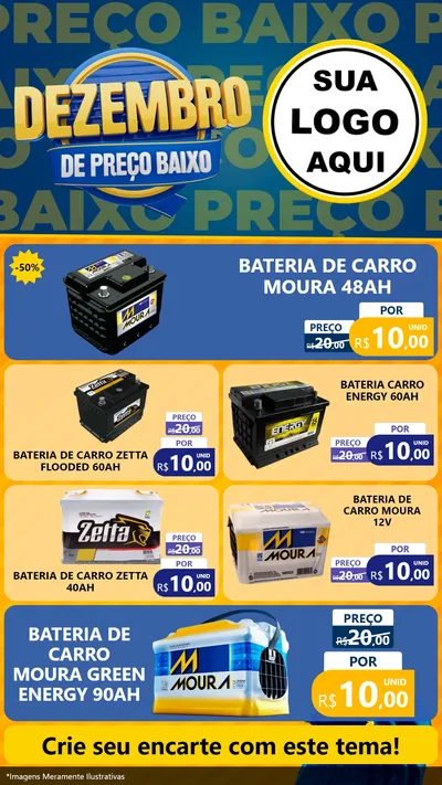Modelo de TV para TV Vertical com o tema Dezembro de Preço Baixo para Baterias Elétricas