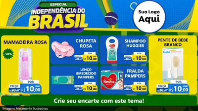 Modelo de TV para TV Horizontal com o tema Especial Independência do Brasil para Bebês