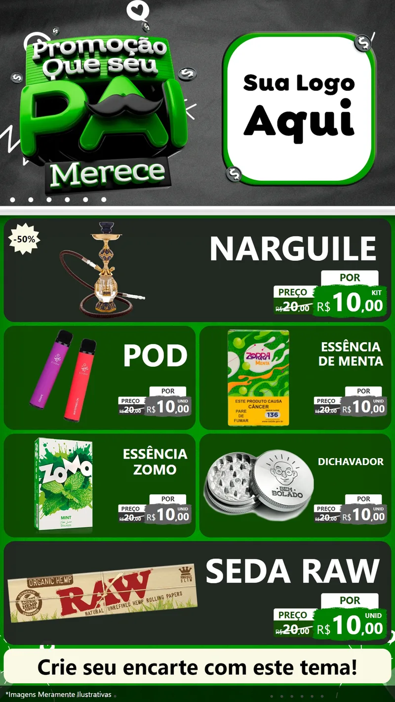 Modelo de TV para TV Vertical com o tema Promoção Que seu Pai Merece para Tabacaria