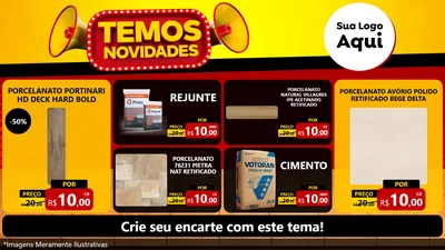 Modelo de TV para TV Horizontal com o tema Temos Novidades para Pisos e revestimentos