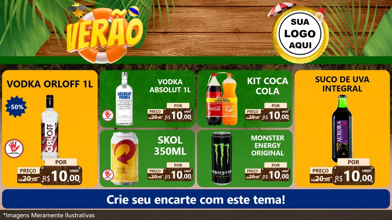 Modelo de TV para TV Horizontal com o tema Verão para Distribuidora de bebidas