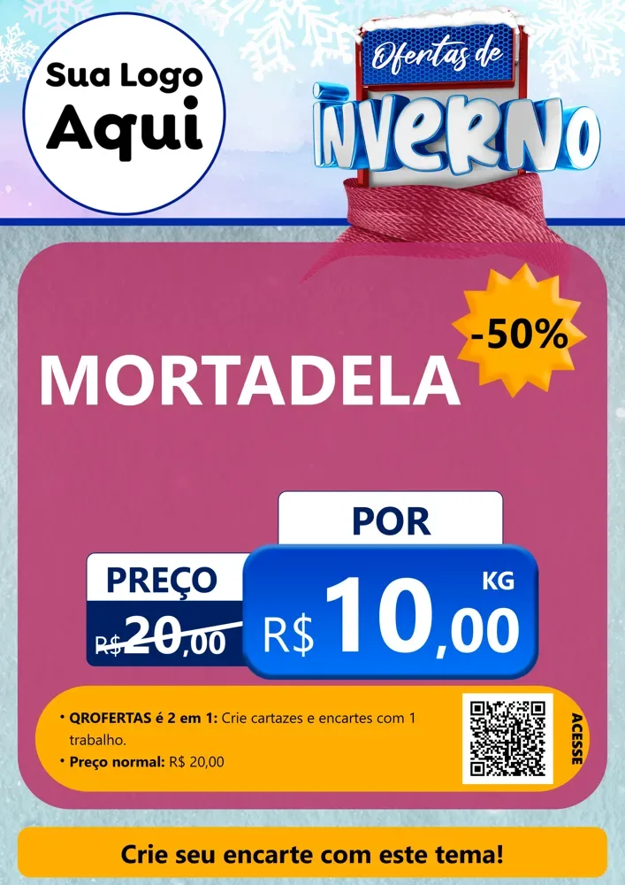 Modelo de Cartaz para Cartaz A4 Vertical com o tema Ofertas de Inverno para Frios e Laticínios