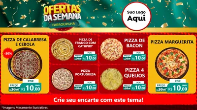 Modelo de TV para TV Horizontal com o tema Ofertas da Semana Farroupilha para Pizzaria
