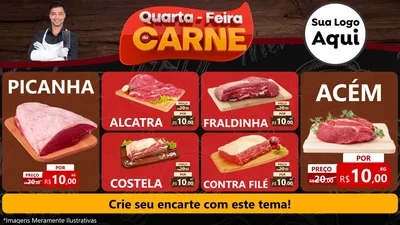 Modelo de TV para TV Horizontal com o tema Quarta-Feira de Carne para Açougue