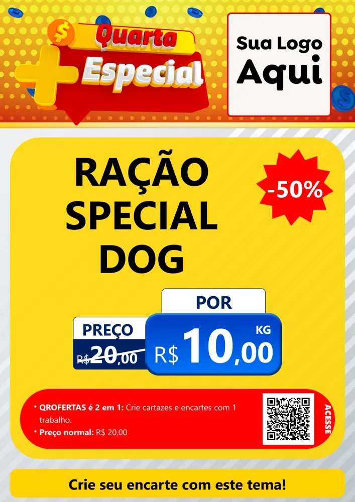 Modelo de Cartaz para Cartaz A4 Vertical com o tema Quarta Mais Especial para Pet Shop