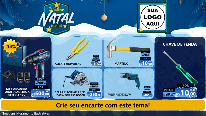 Modelo de TV para TV Horizontal com o tema O Melhor Natal É Aqui! para Maquinas e Ferramentas