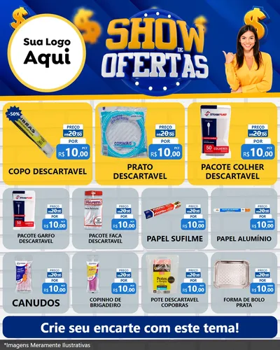 Modelo de Rede Social para Feed Instagram com o tema Show de Ofertas para Embalagens