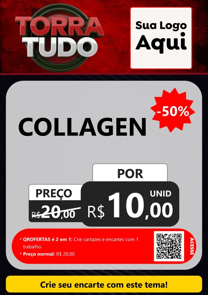 Modelo de Cartaz para Cartaz A4 Vertical com o tema Torra Tudo para Suplementos alimentares