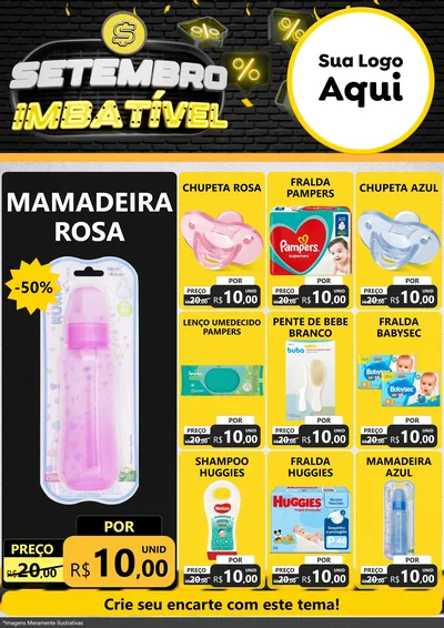 Modelo de Encarte para Encarte A4 Vertical com o tema Setembro Imbatível para Bebês