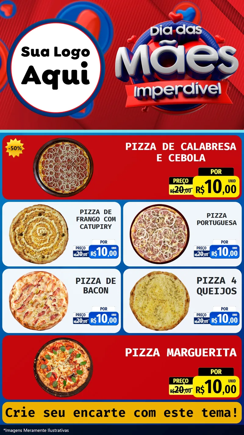 Modelo de TV para TV Vertical com o tema Dia Das Mães Imperdível para Pizzaria