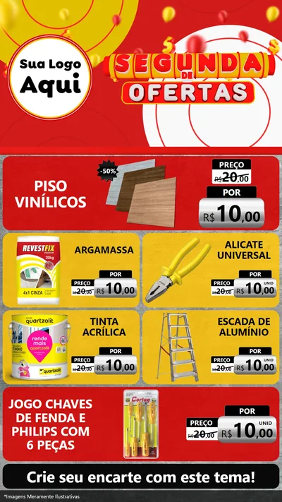 Modelo de TV para TV Vertical com o tema Segunda de Ofertas para Material para Construção