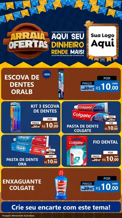 Modelo de TV para TV Vertical com o tema Arraiá de Ofertas - Junina para Higiene Pessoal