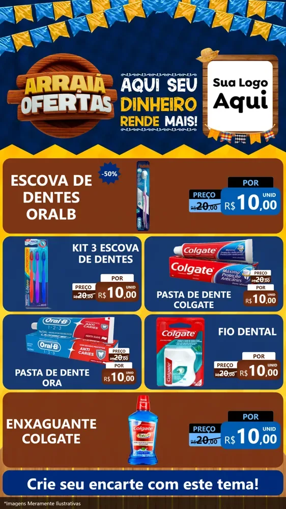 Modelo de TV para TV Vertical com o tema Arraiá de Ofertas - Junina para Higiene Pessoal