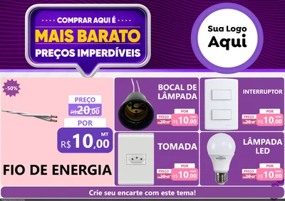 Modelo de Encarte para Encarte A4 Horizontal com o tema Mais Barato para Materiais Elétricos